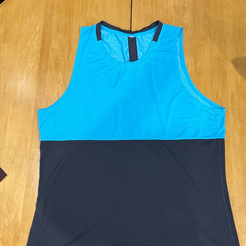 lululemon athletica Blue and Black Men's Tank Top